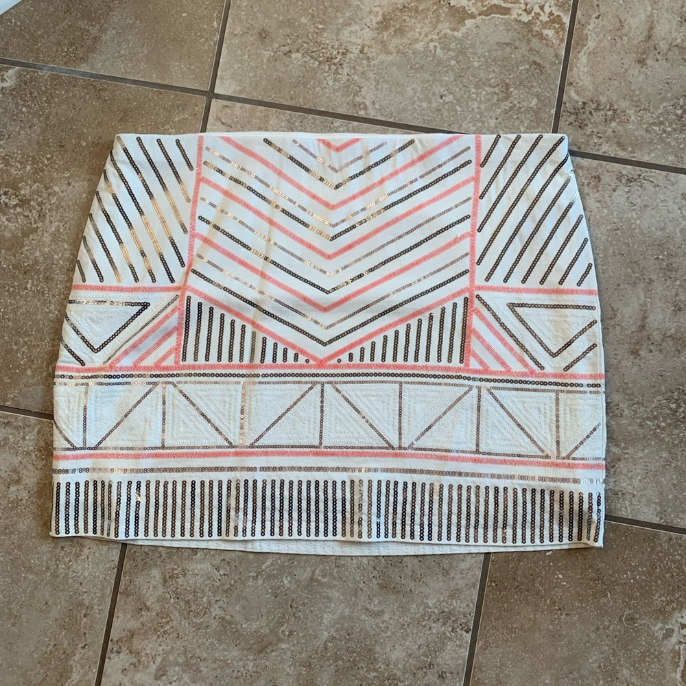 Ivory bling mini skirt express